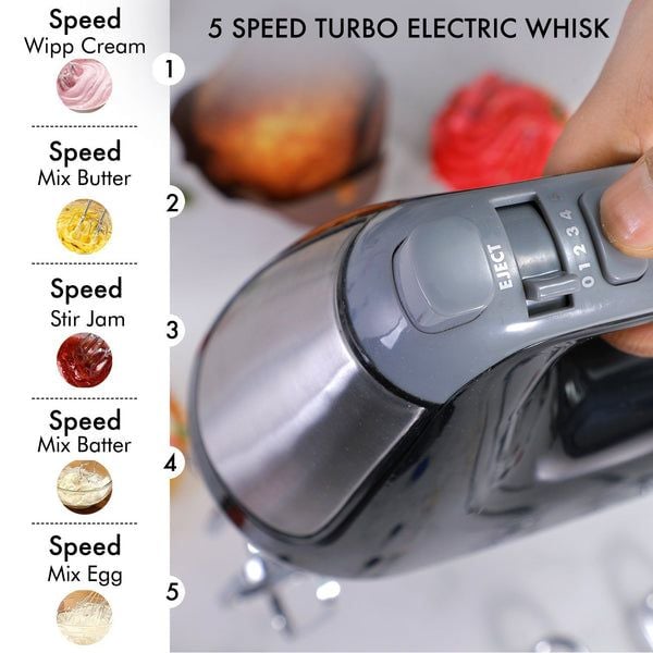 Original Geepas Hand Mixer professional 5-Speed Powerful 400W Moter
