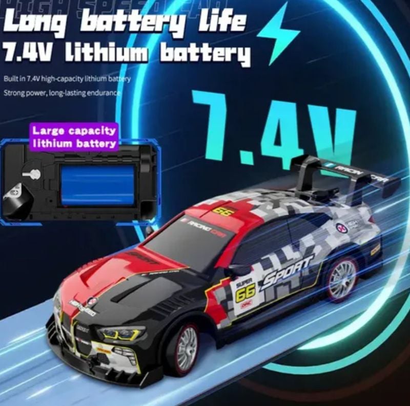 1:16 30km/h BMW M4 Drifting Car Fast Speed RC 2.4GHz With Smoke Real 4WD & extra tire 11inch long KT (GS025-4)