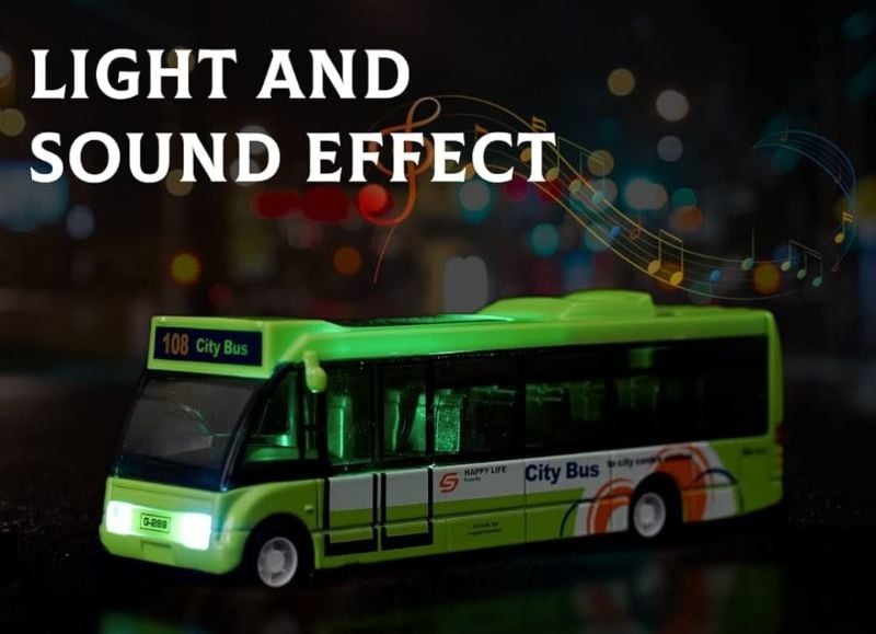 1:32 Scale Diecast City Bus / School bus for kids sound light (8969-14)