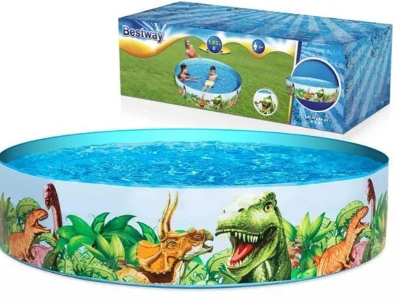 Bestway Dinosaurous Fill 'N Fun Kiddie Paddling Pool, 1.83 m x 38 cm TM(55022)
