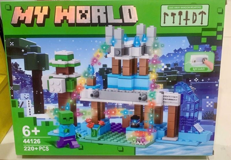 Minecraft My World Frozen Building Block Lego Compatible 220+ pieces and Minecraft Figures KT (44126)