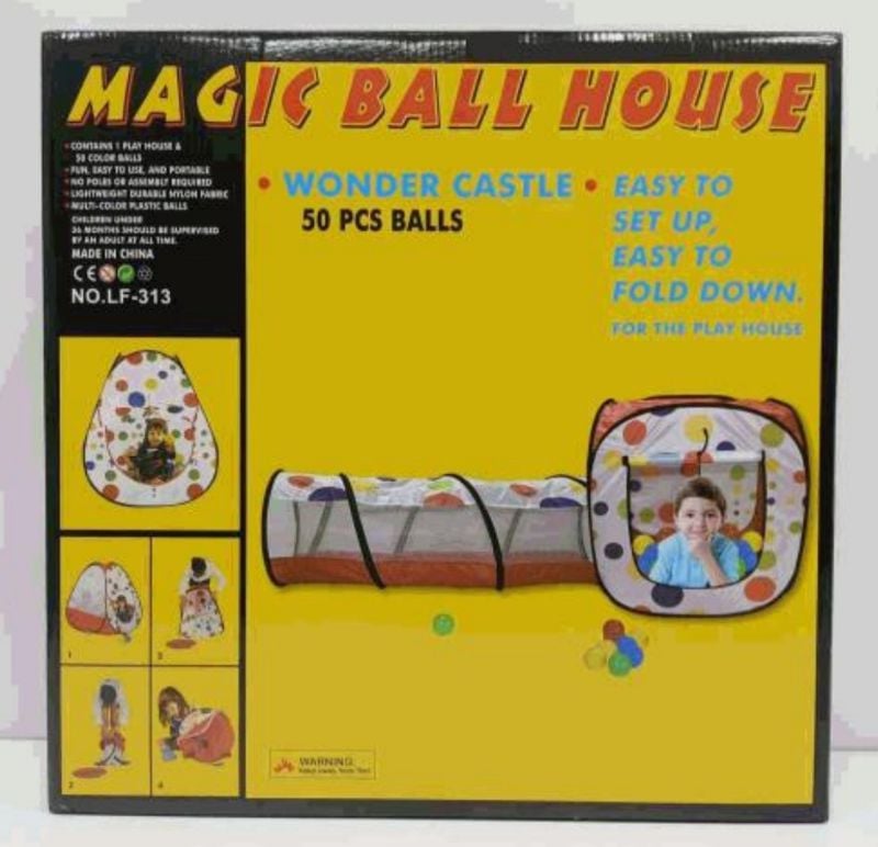 2-in-1 children's play pop-up tent house with 50 balls (LF313)
