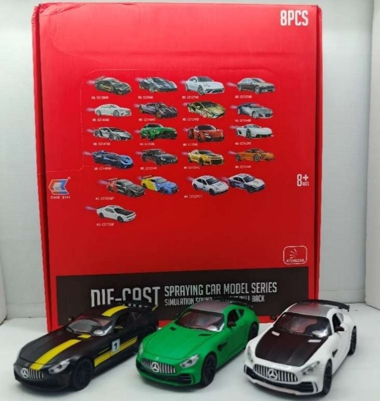 1:24 Mercedes Benz AMG GTR Diecast Car Model spraying Pull Back Toy (CZ30AD)