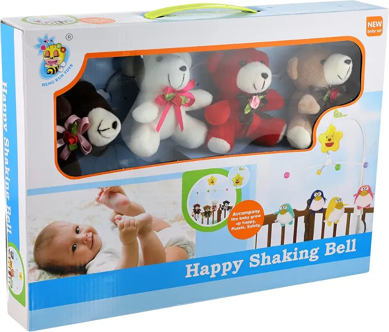 Attachable Baby Crib Toys set Happy Shaking Bell (D144)