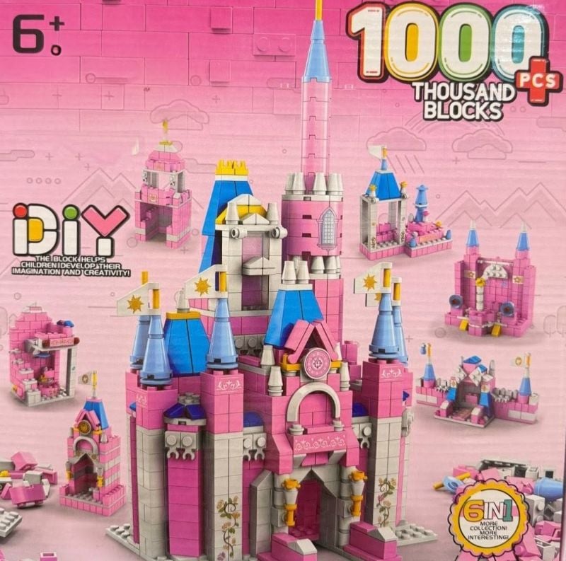 6-in-1 1000Pcs Princess Dream Castle Building Blocks Set | STEAM Kit for Kids | Educational DIY Toy for Kids (Age 6+)