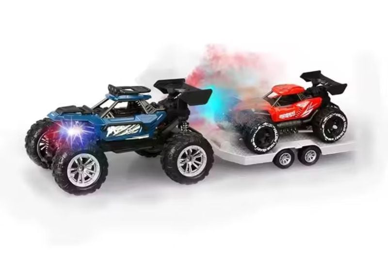 2 remote control (RC) monster truck Off road With spraying features (9633-11A)