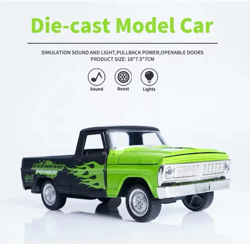 1:32 Scale Modified Beast Classic Ford 1969 F-100 pickup truck Sound light open doors KT (XG879-22)