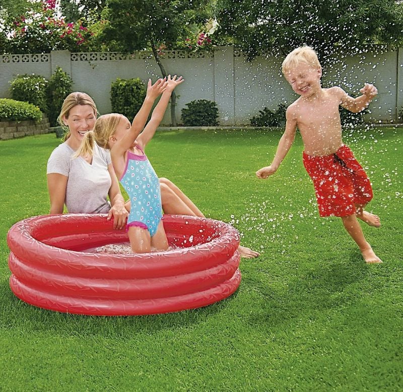 Bestway 3 Ring Inflatable cool embossing Paddling Pool For Kid's - 48 X 10 Inches 2 kids space 0 to 7 age swimming pool TM (51025)