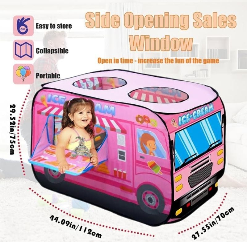 Children Pop-up Play Tent house Ice-cream Truck Quick Foldable (P20103)