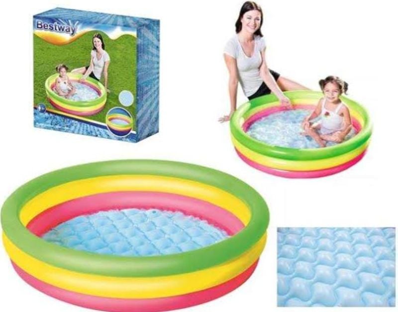 Bestway Summer Swimming Pool inflatable paddling pool Best Quality Comfortable Floor for children TM (51104)