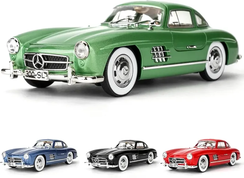 Diecast 300 SL Classic 1:24 Vintage Model Car Kids Toy and car model collection Light Sound Pullback Openable Door Cars TM (Multi Random Colour)