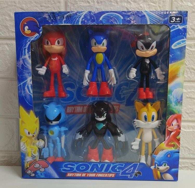 Famous Sonic the Hedgehog 6-Piece Action Figure Set Collector lovers kids best gift set KT (1158)