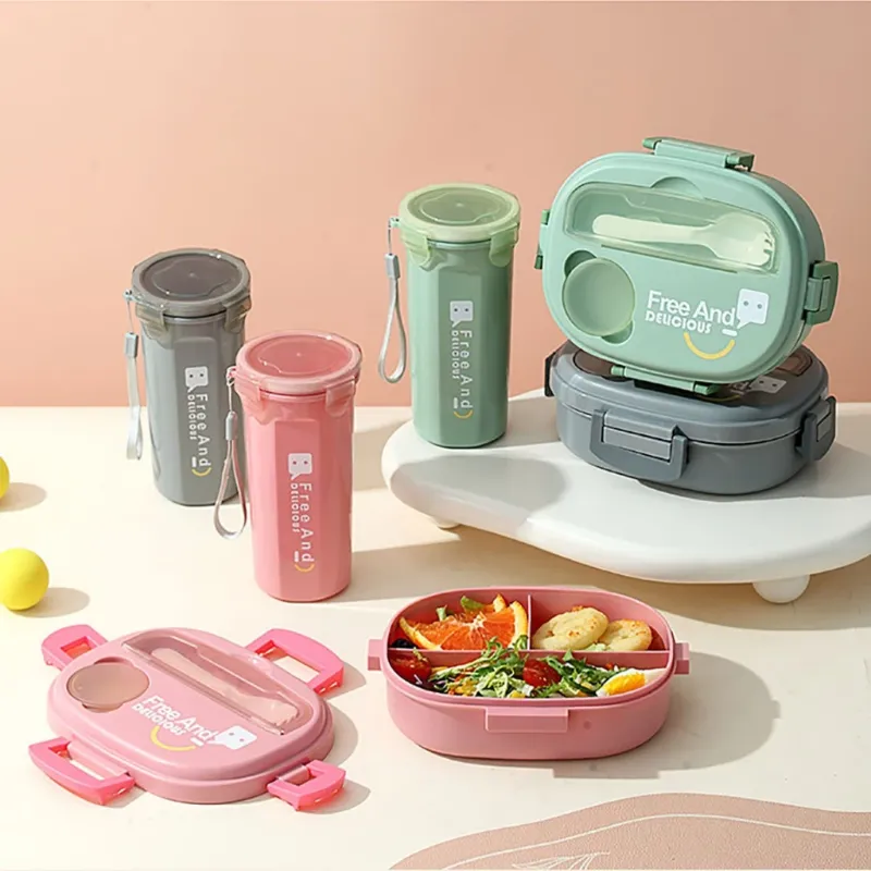 2in High Grade Large Size Lunch box food storage with water bottle Microwave safe (KX-6132)