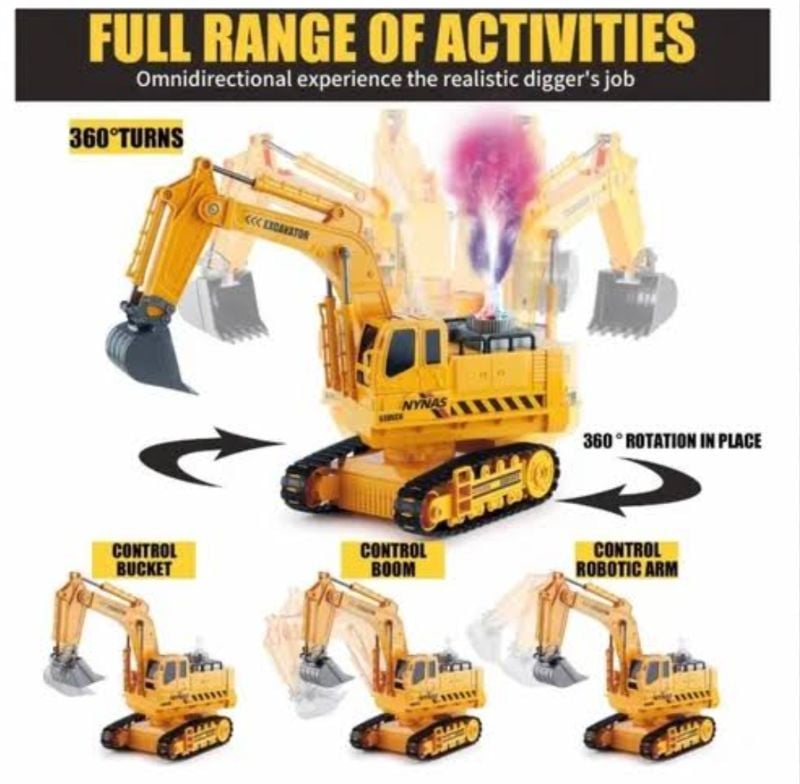 1:18 Heavy Construction Remote Control Excavator Toy 2.4G Remote 12 channels KT (8802)