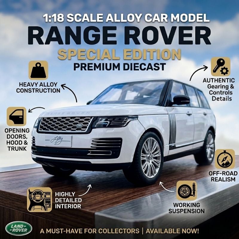 Big 1:18 Scale Range Rover Land Rover 4x4 Model Car Diecast Realistic Details Heavg Weight TM (CZ801A)