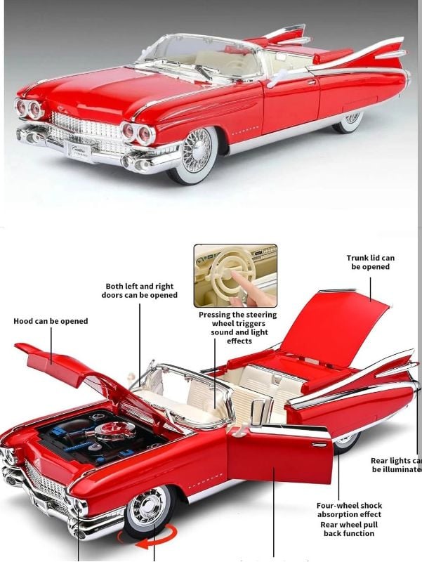 Vintage American 1959 Cadillac Eldorado Biarritz openable all sides Shock Working Steering Best Collector Car TM