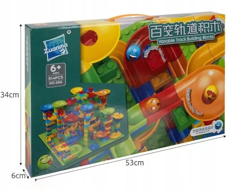 Variable Track Building Blocks Marble Run 514 pcs (066)