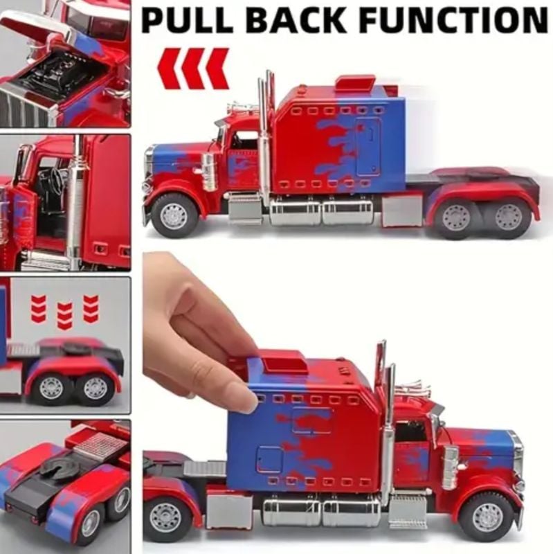 Optimus Prime truck Peterbilt 389 1:24 scale toy truck, walking tractor, die-cast alloy car model, sound and light, vehicle models, interior decoration present 389 KT (K179A20)