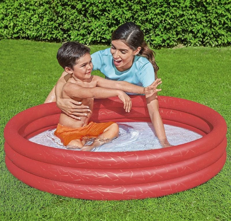 Bestway 3 Ring Inflatable cool embossing Paddling Pool For Kid's - 48 X 10 Inches 2 kids space 0 to 7 age swimming pool TM (51025)