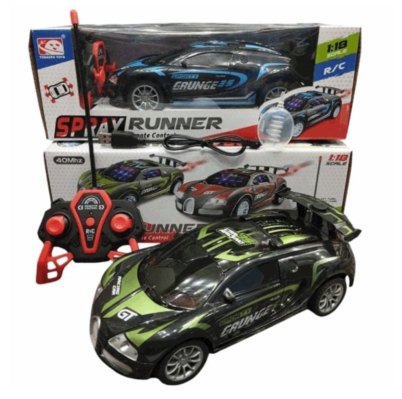 1:18 Scale 3in1 Spray Runner RC Car Rechargeable, 3D lights and Spray smoke KT(6507CH)