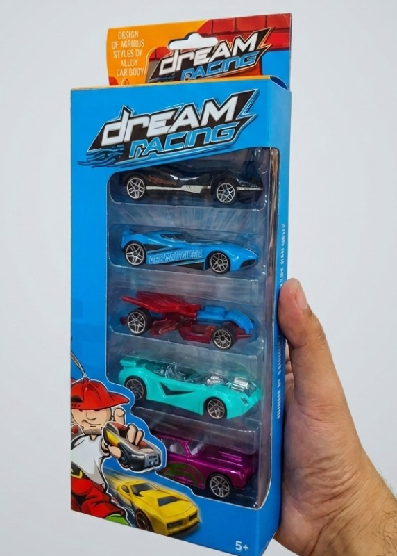 5 Dream Racing Cars Die-Cast Metal Box packed Best Gift car set for kids