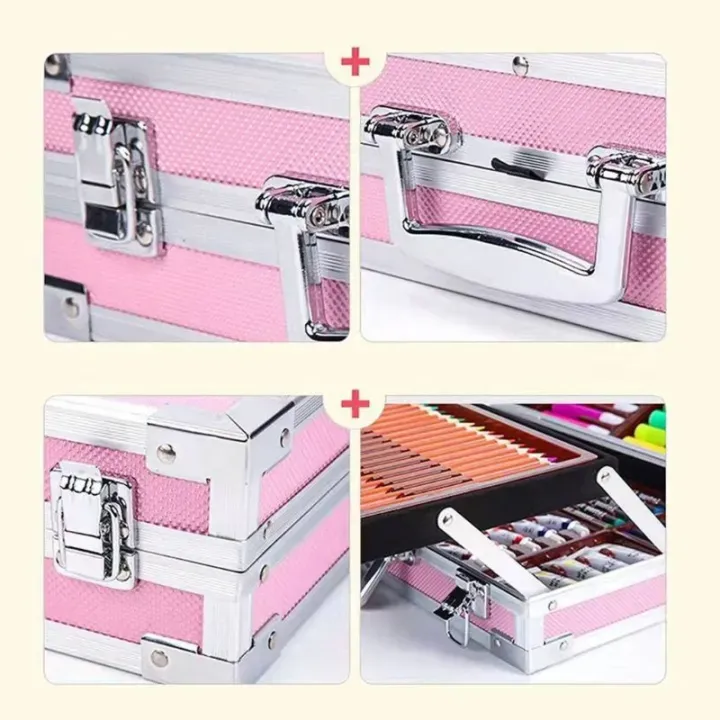 Big High quality Painting Art 145pcs Suitcase Drawing Art Painting Stationery Set Watercolor Pens Crayon Marker Drawing Painting Tools Birthday Gift KT (TTK-CB)