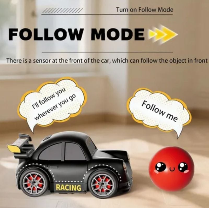 2.4G mini RC smart drift car with lights and sounds, multi-function follow escape mode remote control TM HK-9980