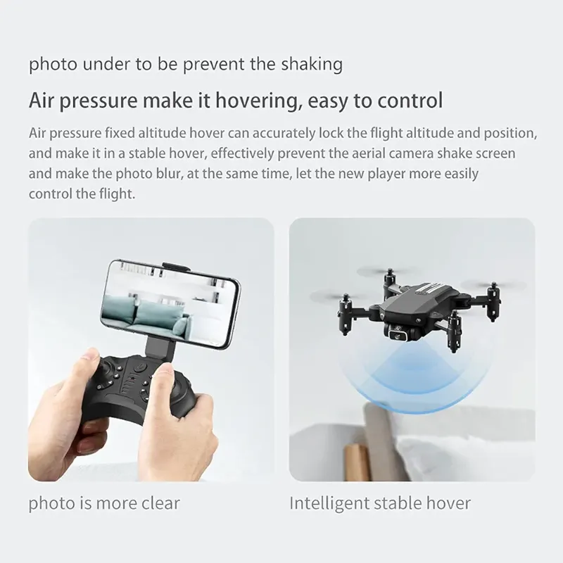 Drone 4K Professional HD -Dual Camera Drone Mini Folding with Remote Control Aircraft RC Helicopter Quadcopter Uav KT (H66)