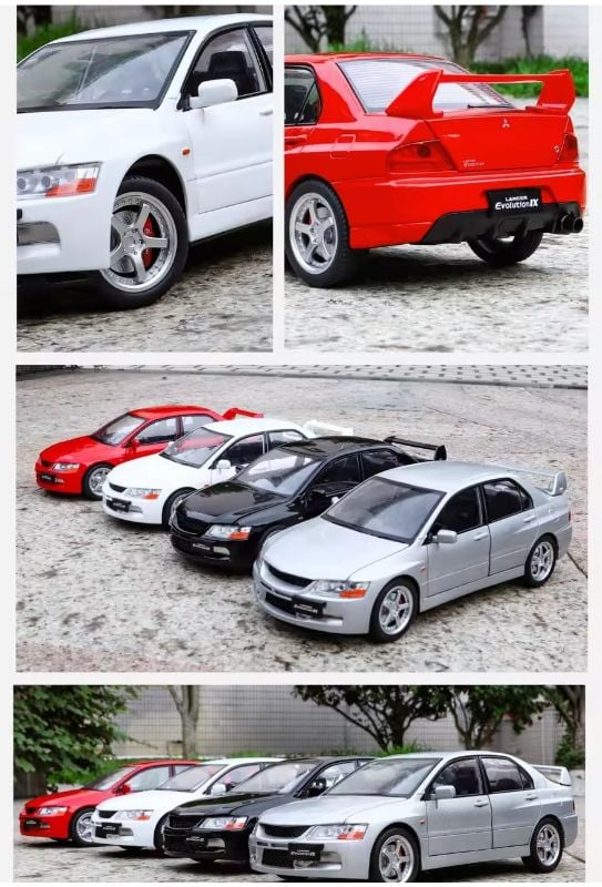 1:24 Mitsubishi Lancer Evolution EVO IX 9 Alloy Miniature Diecast Metal Model Car Scale Model Car Sound and Light Toy Car Vehicle KT (1901-620)