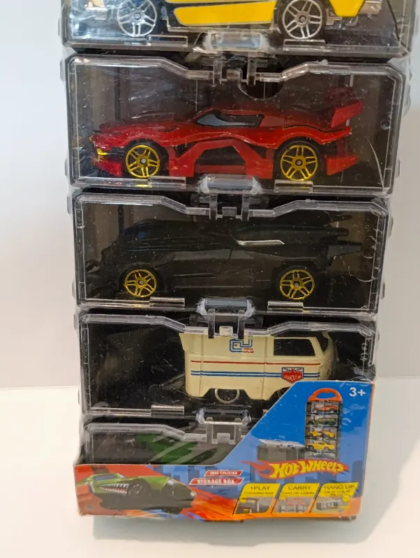 1:64 Hot wheels 5 cars set storage case hanging up