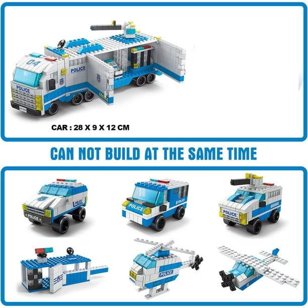 DIY Building Block 6in1 Build Your Own Ultimate City Police Station Adventure premium building bricks Set 1000 pieces KT (K8978-4)