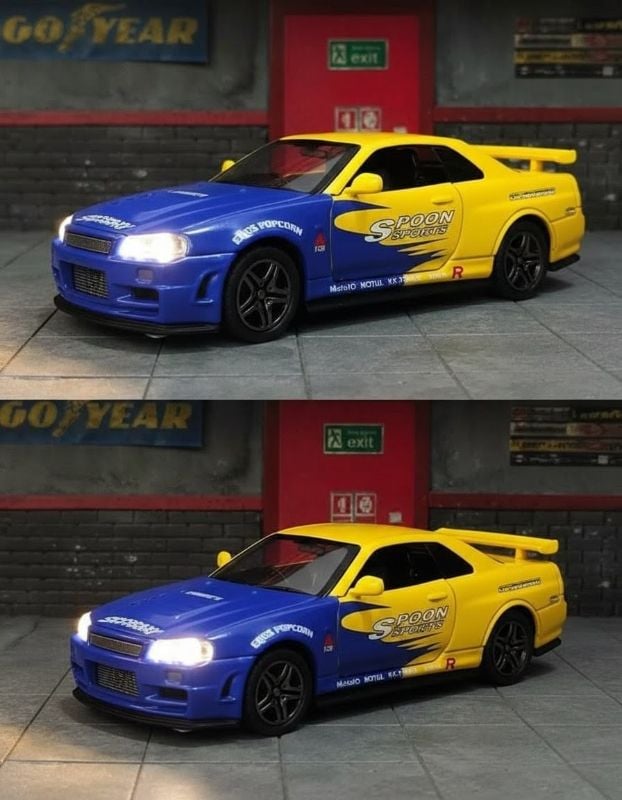 1:24 scale Diecast Nissan Skyline GTR R34 car (1901-412)
