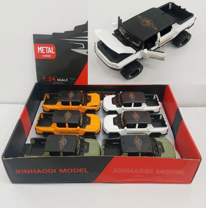 Big 4x4 Hummer Ev Model Car Diecast Metal openable all doors Sound light Gift dream car for kids and collectors KT B2410