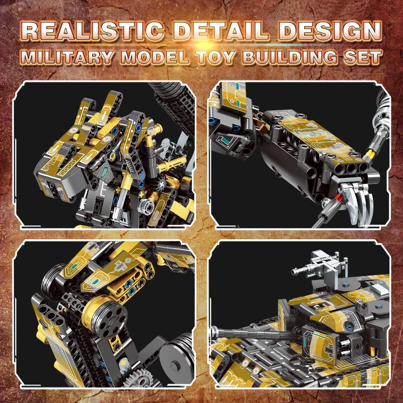 3in1 Mecha Transforming Build Block Set Robot Tank Dinosaur 818 pcs (88032A)