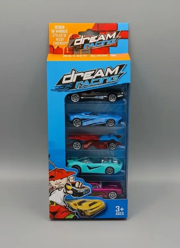 5 Dream Racing Cars Die-Cast Metal Box packed