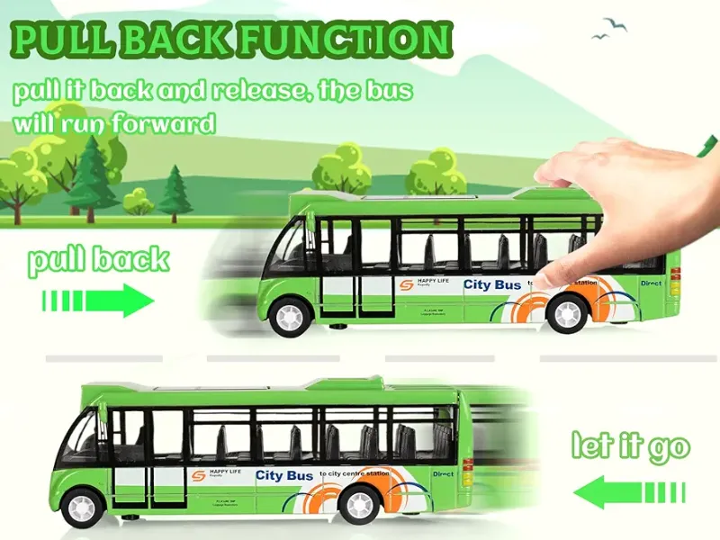 1:32 Scale Diecast City Bus / School bus for kids sound light (8969-14)