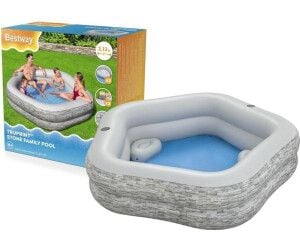 Big Family Bestway TruPrint Stone Inflatable Family Swimming Pool For Kids and Adult TM (54423)