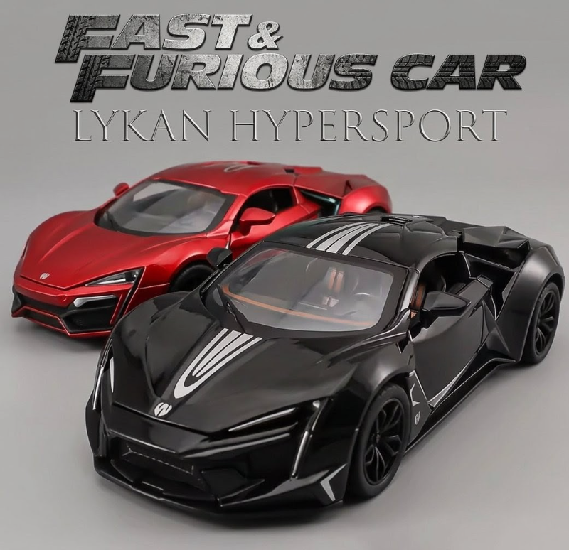 1:24 Fast & Furious Car Lykan Hypersport High quality High Detail interior & Exterior Sounds light Best Gift Collector lover car KT (K240A11)