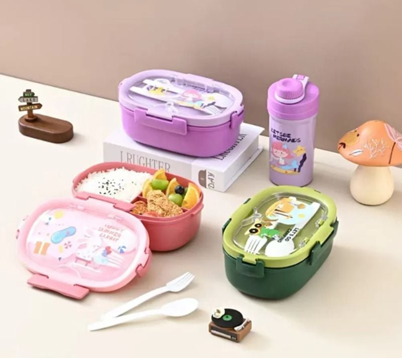 2in1 Lunch box 1200ml and Water Bottle 500ml high quality (9052-1LB)