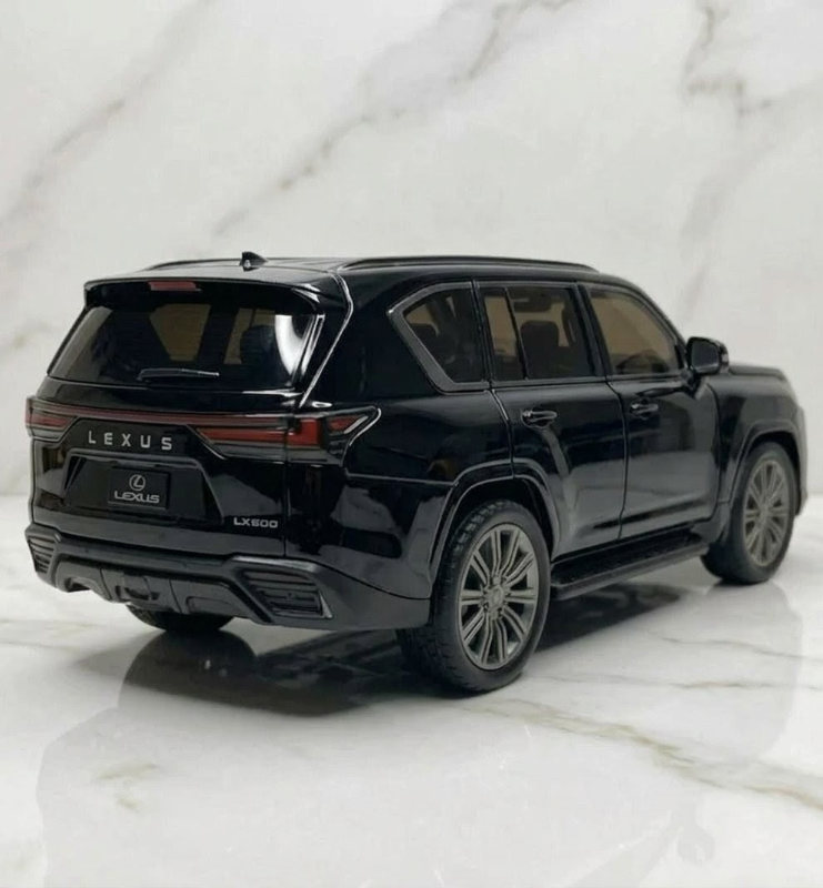 1:24 Toyota Lexus LX600 SUV Black Diecast model toy car in Black mirror openable doors KT(M345-1)