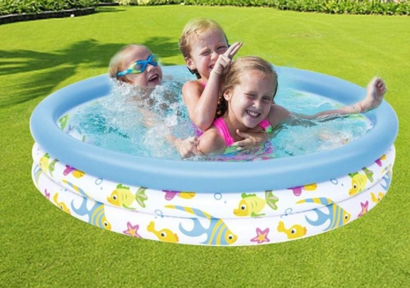 3 Ring Ocean Character Inflatable Kids Pool 140L 2Kids Space Small 3 kids space Swimming pool TM(51009)