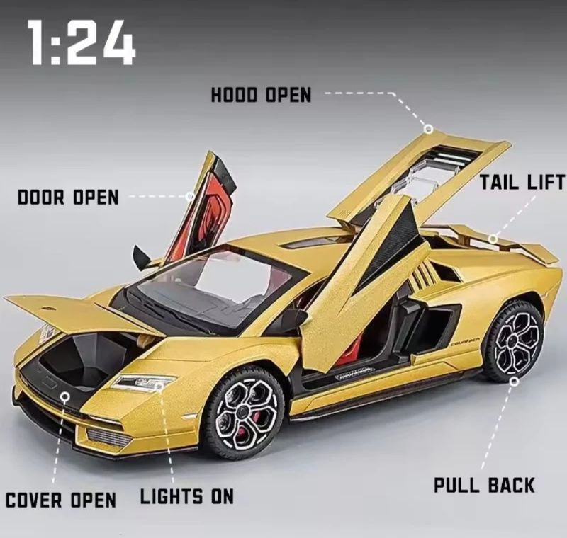 1:24 Lamborghini Countach LPI 800-4 Diecast Sound light Gifted toy Car (1901-230)