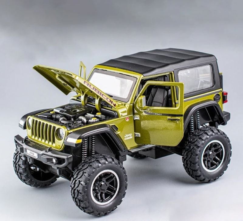 Jeep Wrangler Rubicon 1:24 Diecast open door hood toy car (DC24022)