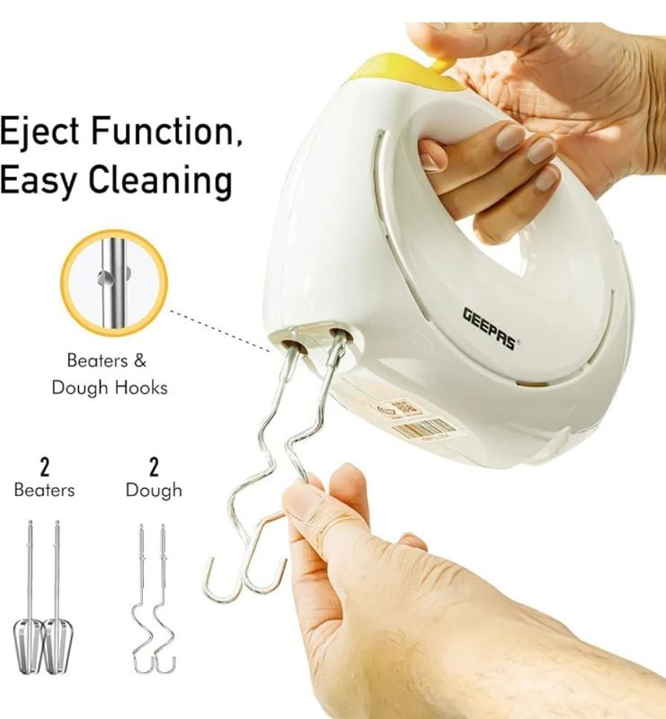 Original Geepas Hand mixer Electric Imported 150W 7speed 2xBeater 2x dough