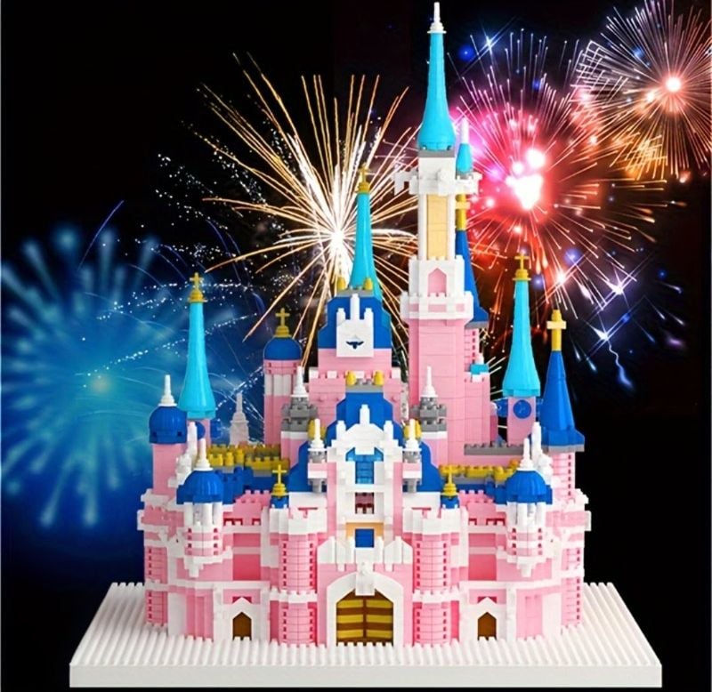Castle building block Castle Princess theme with a pink and blue color scheme (32047)