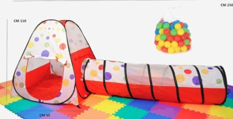 2-in-1 children's play pop-up tent house with 50 balls (LF313)