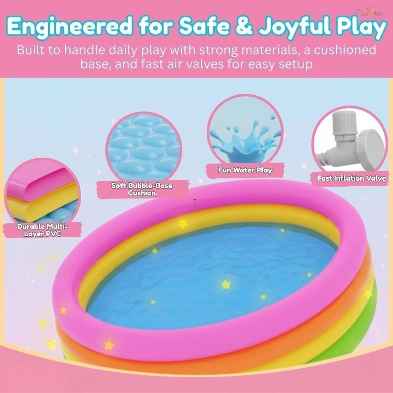 Big High Height Comfort Floor 4 Ring Swimming Pool Inflatable Pool for Kids 3 kids space Durable Pvc Quality Not Fade in Sun TM(51103)