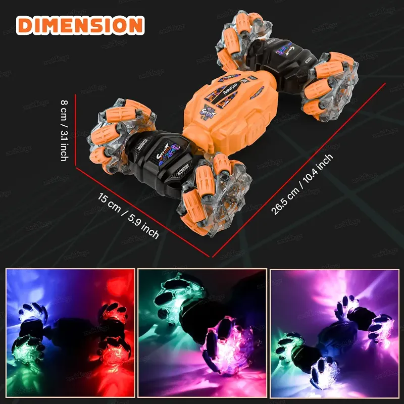 2.4G RC High Speed Night Raid Stunt car 4Wd Double Drive Flip Rotate Drifting (JD155-24A)