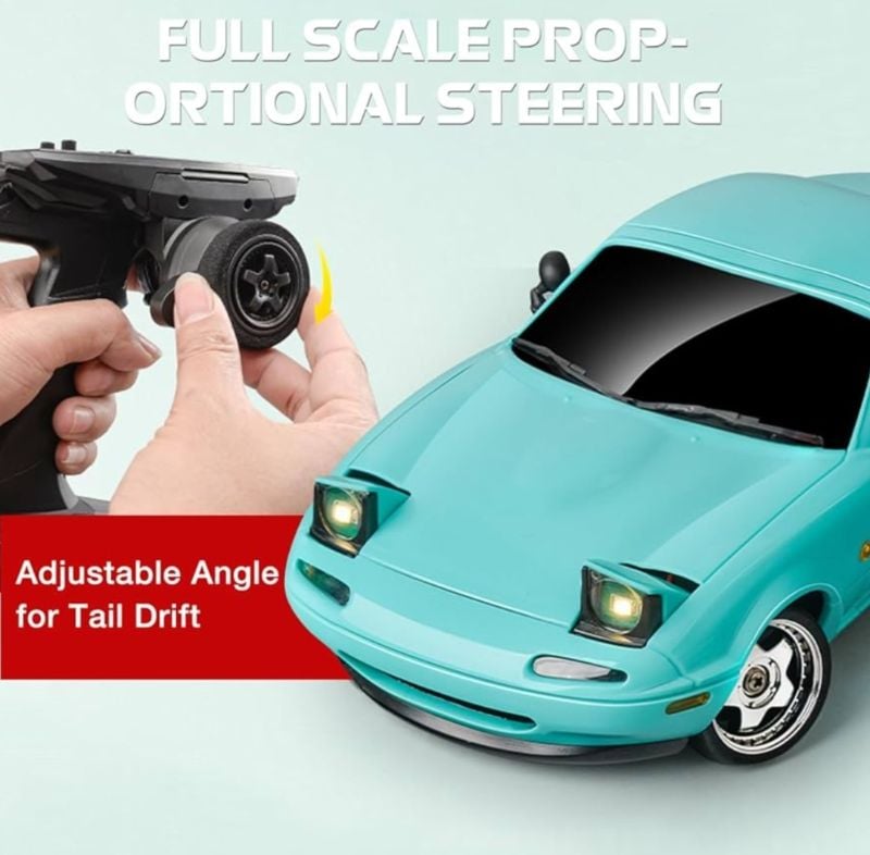 2.4G 1:18 scale Mazda MX-5 Miata RC Drift Car Real Drift 4WD Handling Gyro LED Headlight Funny Tongue  KT(1988)