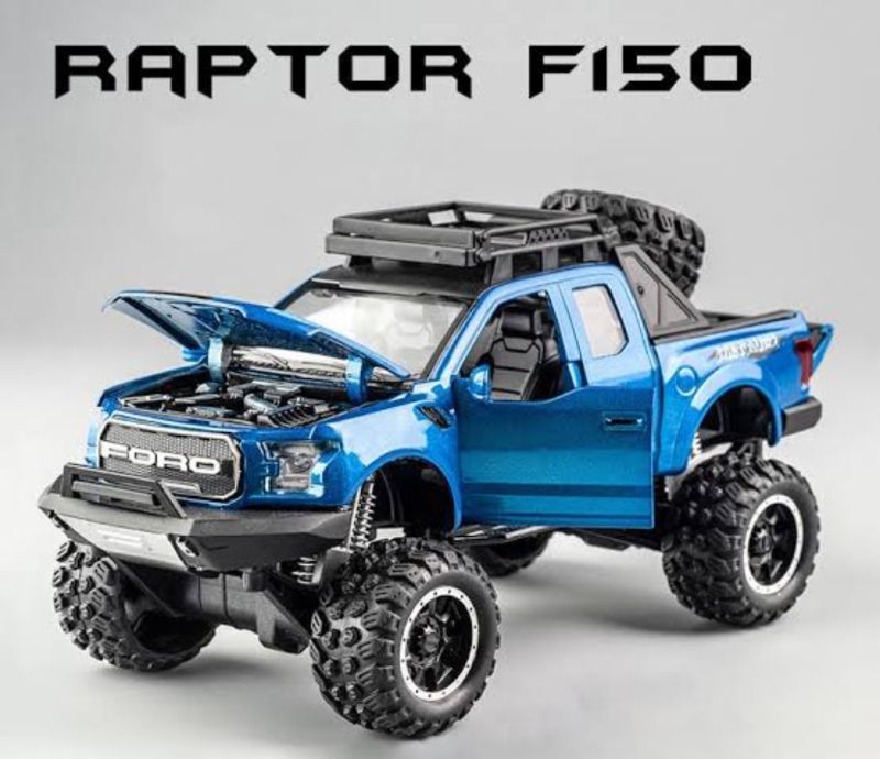 1:28 Ford Raptor F-150 truck diecast open doors pull back (1900-550)